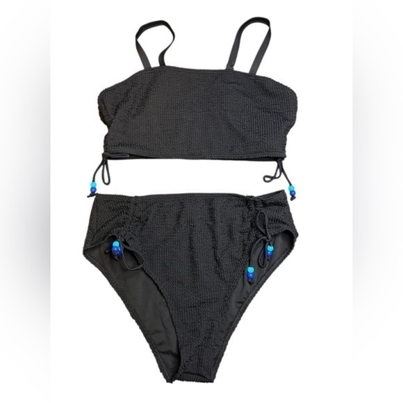 Black Textured Bikini Set - Picture 1 of 6